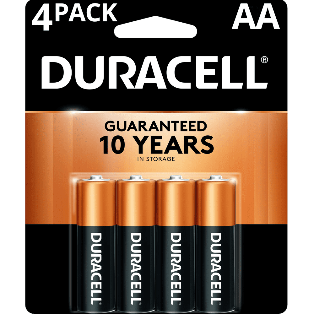 Duracell Coppertop AA Battery, Long Lasting Double A Batteries, 4 Pack