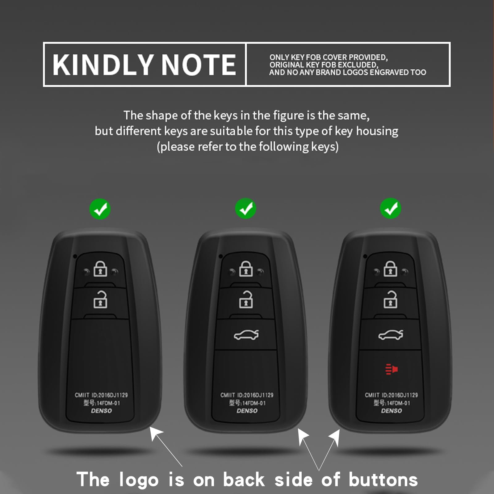 Toyota Key Fob Cover, TPU+Zinc Alloy Case for 2018-2024 RAV4, Camry, C-HR, Avalon, GT86, 2020-2022 Highlander, Corolla, Prius Remote Key