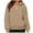 Khaki, variant on fatyb Quarter Zip Sweatshirts for Women Long Sleeve Collared Casual Womens Pullover Tops with Pockets