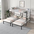 thumbnail image 2 of Triple Bunk Bed with Vent Board, Sturdy Metal Frame, Noise-Free Wood Slats, Separable into 3 Beds, No Box Spring Needed, 2 of 8