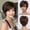 Chocolate Brown, variant on Short Layered Synthetic Wig for Women, Pixie Cut Wig with Side Bangs Heat Resistant Short Hair Wig for Daily Casual Wear