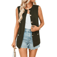 thumbnail image 2 of Women'S 2025 Summer Sweater Vest Sleeveless Knit Cardigan Button Down Tank Tops Green XL, 2 of 9