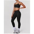 thumbnail image 2 of PISONIC Polka Point Workout Sets for Women 2 Piece Spaghetti Straps Cross Back Sports Bra Matching High Waist Legging Gym Yoga Pilates Outfits, 2 of 8