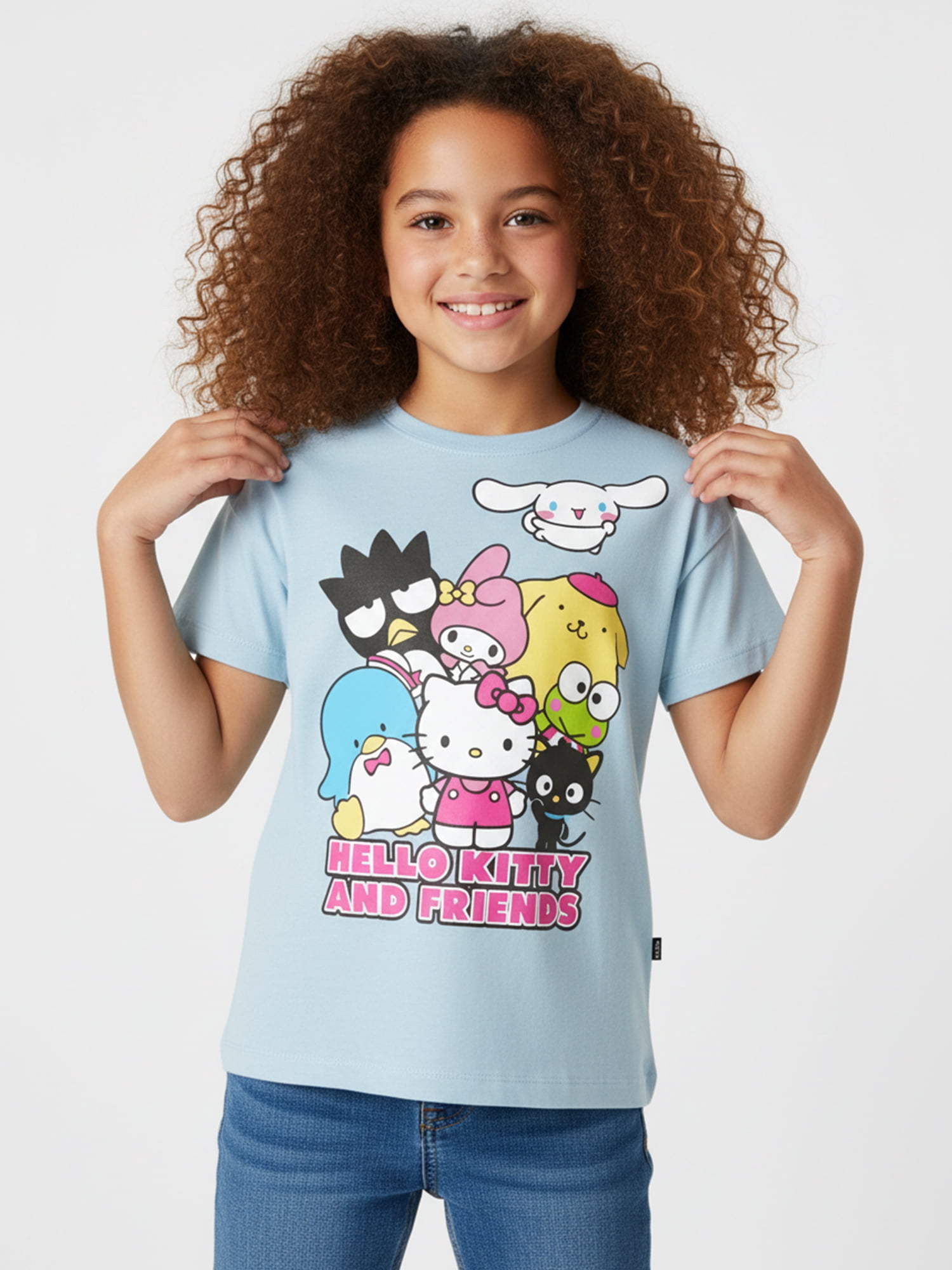 Sanrio Hello Kitty and Friends Girls Graphic Tee with Short Sleeves, Sizes 4-16