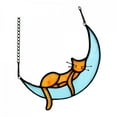 thumbnail image 2 of Vitral colgante para ventana, colgantes, decoración decorativa de acrílico para gatos amarillo, 2 of 9