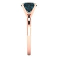 thumbnail image 3 of 2 ct Round Cut Natural London Blue Topaz Solitaire Engagement Ring for Women in 18K Rose Gold, 3 of 5