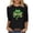 Black 1, variant on Saint Patricks Day for Women Shamrock 3/4 Sleeve Shirt Funny Irish Graphic Tee Spring Party Tops