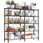 Himimi Storage Shelves-5 Tier Heavy Duty Wire Shelving Unit with Leveling Feet, 1500LBS Adjustable Metal Shelves Organizer for Kitchen Garage Pantry Laundry, 60" W*14" D*72" H, Black
