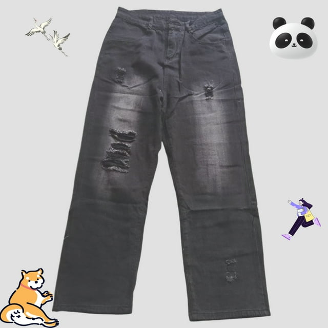 Pantalones vaqueros holgados Retro de Hip-hop americano para mujer, pantalones de pierna ancha de cintura alta Y2K Harajuku, pantalones góticos de calle para hombre, nuevo, 2024