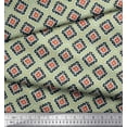 thumbnail image 3 of Soimoi Green Cotton Cambric Fabric Square & Triangle Geometric Fabric Prints By Yard 42 Inch Wide, 3 of 3