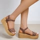 thumbnail image 5 of Novedad de verano, sandalias con plataforma de tacón de cuña Retro Boca de pescado, zapatos romanos para mujer Wmkox8yii sa5030, 5 of 8