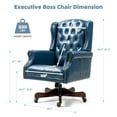 thumbnail image 6 of Homhum Classic Boss Office Chair, High Back Faux Leather Swivel Desk Chair, Adult, Dark Blue, 6 of 7