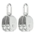 thumbnail image 1 of 2Pcs U Type M20 Double Pulley Block Stainless Steel 75KG Load Bearing Lifting Double Pulley Roller Block Wheel, 1 of 1