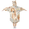 thumbnail image 2 of Wearable Blanket with Sleeves and Pocket Oversized Hooded Sweatshirt 3-14 YR Pastel-colored Unicorn S, 2 of 7