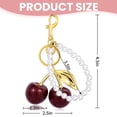 thumbnail image 3 of Farcauo Cherry Keychain Fashion Bag Charms Cute Pearl Keychains for Women Kawaii Red Purse Charm Car Keyrings, 3 of 7