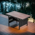 thumbnail image 4 of Hearth & Harbor 7 Piece Outdoor Furniture Set, Wicker Outdoor Sectional Dining Set with 10 Seats and Patio Table, Gray with Gray Cushions, 4 of 7