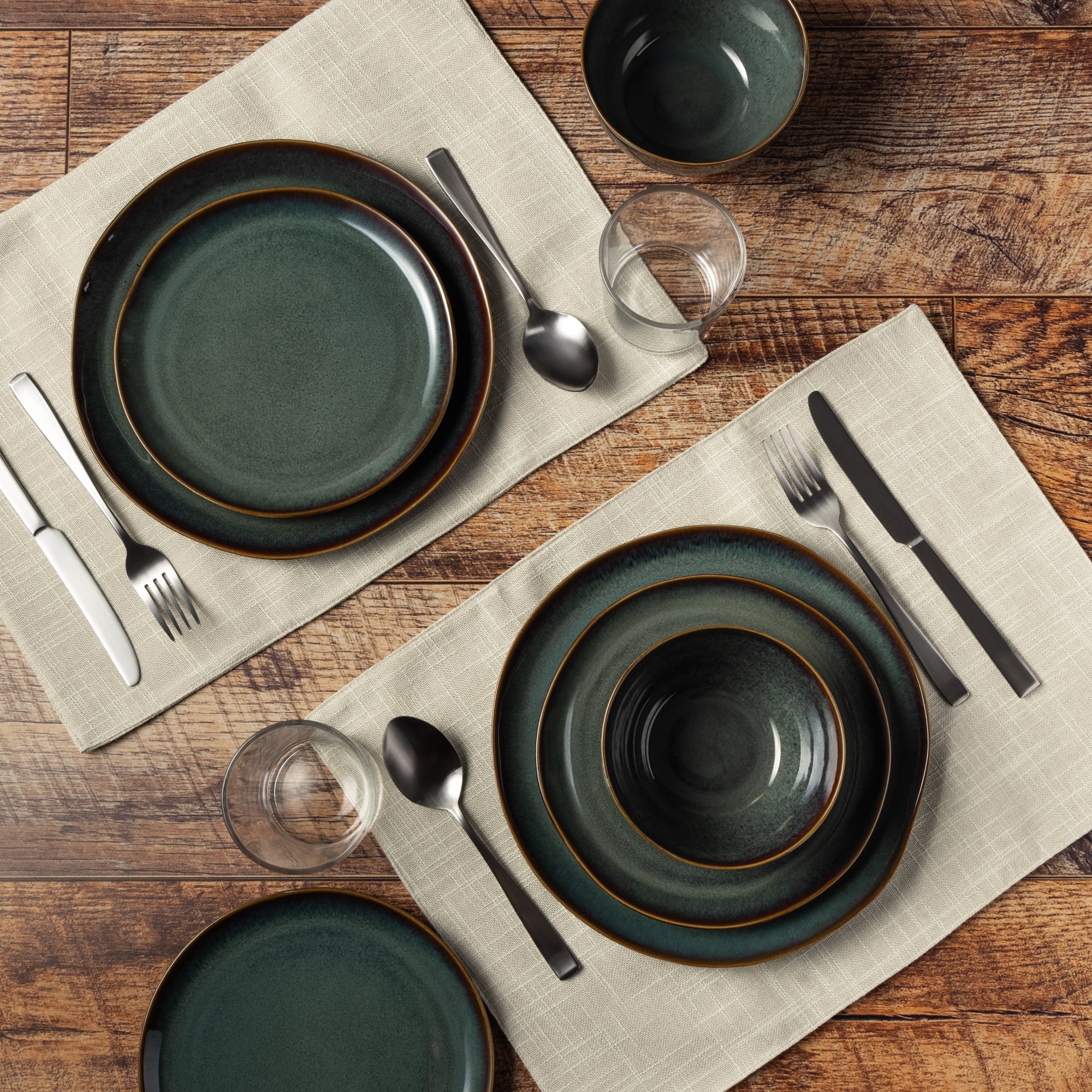 Wildstead 12-Piece Ceramic Dinnerware Set, Matthew Collection