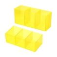 thumbnail image 4 of Uxcell 3 Compartments Clear Acrylic Pen Holder Pencil Holder Pen Organizer Pencil Cup Square Yellow, 4 of 6