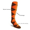 thumbnail image 2 of Golf Knickers Colorful Knee High Argyle Cotton Socks For Men Women and Youth - KK: Brown/Orange - Youth, 2 of 2