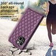 thumbnail image 3 of Flip Wallet Case for iPhone 14, PU Leather Magnetic Snap Folio Cover with Card Holder, Kickstand Function - TPU Shockproof Durable Protective Phone Case for iPhone 14, Darkpurple, 3 of 7