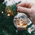 thumbnail image 2 of yulier Christmas Ornaments Winter Snowman House Scene Glass Crystal Ball Hanging Ornament Acrylic Pendant Christmas Tree Decoration Xmas Gifts for Kids Family Friends, 2 of 6