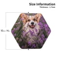thumbnail image 3 of Disketp Dog In Lavender Flowers Funny Coasters,4 Pcs Leather Coasters With Holder, Perfect Housewarming Hostess Gifts,Protect Furniture From Water Marks Scratch, 3 of 9