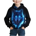 thumbnail image 2 of UQJfacai Boys Wolf Graphic Hoodies Casual Oversized Sweatshirts Fall Winter Novelty Long Sleeve Hooded Pullover Tops 4-14 Years, 2 of 7