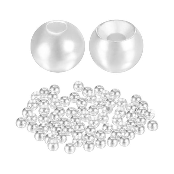 Uxcell 2.8mm Dia Tungsten Beads for Fly Tying [50PCS] - Slotted Head Ball- [#12-14 - Silver Tone] Sink Deeper Tapered Hole Fly Fishing Materials