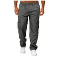 thumbnail image 4 of Ierhent Men's Pants Men's Relaxed Fit Stretch Cargo Pant(Dark Gray,M), 4 of 4