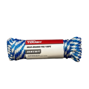 Hyper Tough Diameter 3/8 inch x 50 feet Polypropylene Solid-Braid Rope