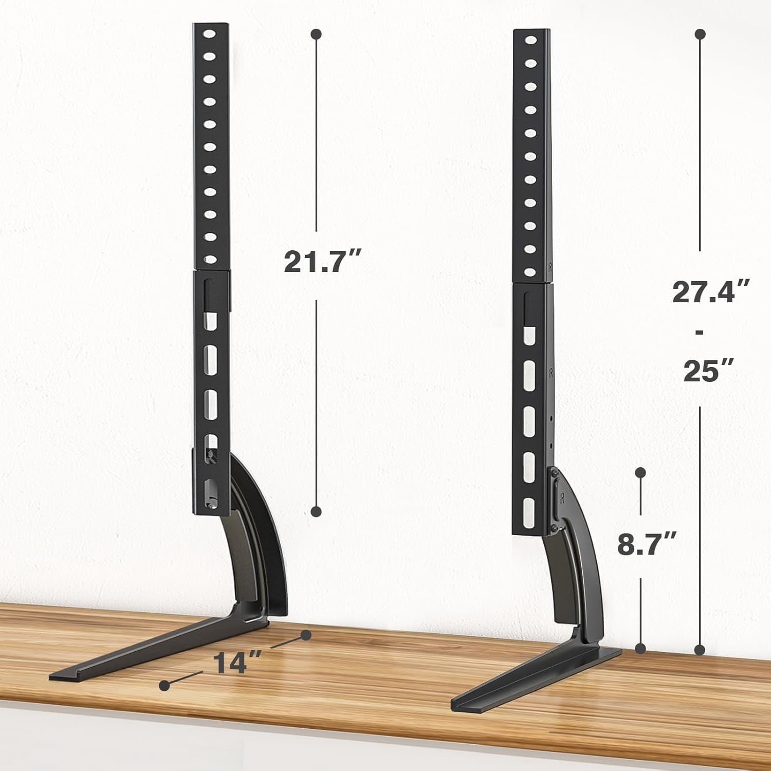 Universal Table Top TV Stand Mount for 27 30 32 37 40 43 47 50 55 60 65 Inch LCD LED Flat/Curved Screen TVs, Height Adjustable TV Legs, Strong TV Base Holds up to 88 lbs, Max VESA 800x500mm