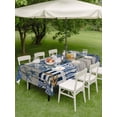thumbnail image 4 of Outdoor Tablecloth with Umbrella Hole for Patio/Picnic/Party/Camping, Vintage Ocean Waterproof Table Cloth Rectangle Table Cover Washable, Nautical Anchor Sailboat Marine Life Watercolor (60"x 84"), 4 of 8