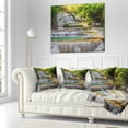 thumbnail image 3 of Designart Tranquil Erawan Waterfall - Landscape Printed Throw Pillow - 16x16, 3 of 5