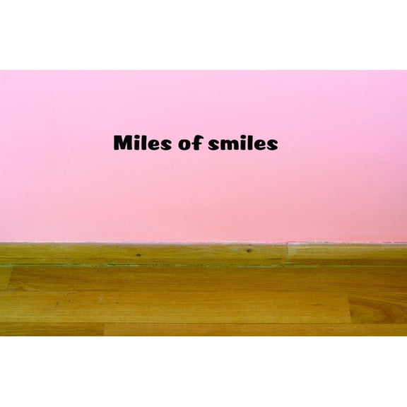 Custom Decals Miles Of Smiles Wall Art Size: 10 X 36 Inches Color: Black