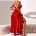 thumbnail image 5 of Bovxnpu Long Nightgowns for Women Sleeveless Sleepshirt Lace Deep V-Neck Dress High Slit Long Sheer Lounge Sleepwear, 5 of 5