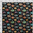 thumbnail image 3 of oneOone Polyester Lycra Black Fabric Dot & Fish Artistic Sewing Craft Projects Fabric Prints By Yard 56 Inch Wide, 3 of 4