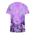 thumbnail image 5 of CNKOO Hauts pour Femmes Mode Décontractée Imprimé Col en V Manches Courtes T-shirt Imprimé Bleu G, 5 of 5