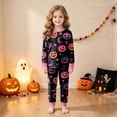 thumbnail image 5 of TOWED22 Toddler Girls Boys Halloween Pajamas Set Kids Pumpkin Print Sleepwear Pjs Long Sleeve 2pcs Soft Jammies(Black,8-9 Y), 5 of 9