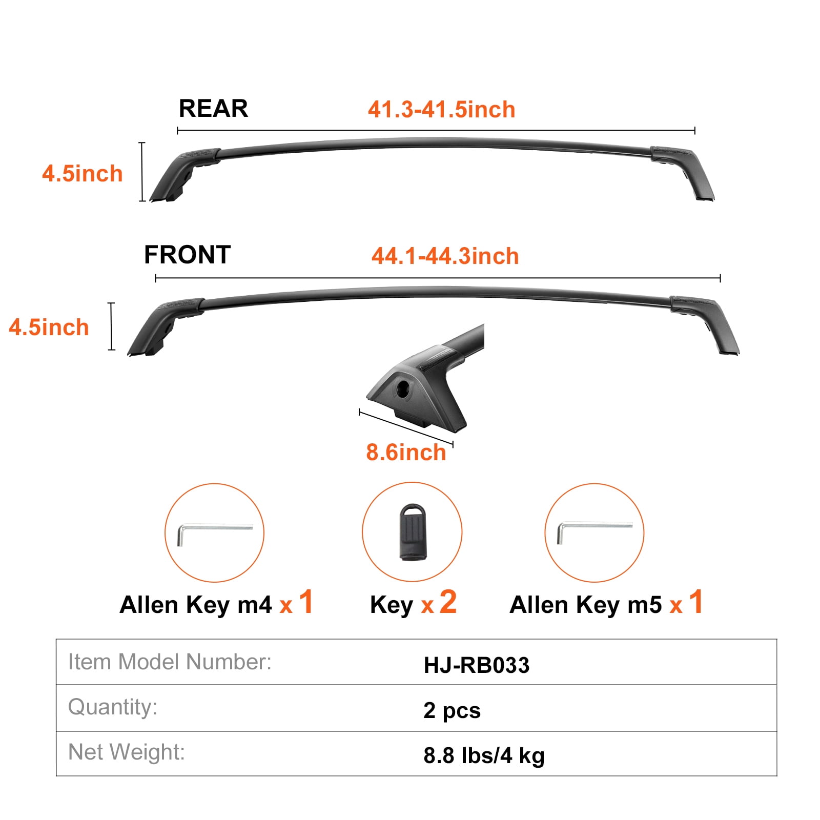 KFFKFF Cross Bars for Roof Rack, Fits Toyota RAV4 2019-2023, Supports 260lbs, Aluminum, Rust-Resistant with Locking Mechanism, Ideal for Cargo Bags, Not Suitable for Adventure/TRD Off-Road Models