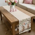 thumbnail image 6 of Easter Table Runner 90 Inches Long for Kitchen Dining, Retro Rabbit Egg Tree Leaves Painting Spring Dresser Scarf Farmhouse, Dining Table Decorations for Wedding/Parties, 13 x 90 In, 6 of 8