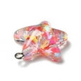 thumbnail image 4 of Transparent Resin Pendants with Platinum Tone Iron Loops & Glitter Powder Star Colorful 24x20x8mm Hole: 2mm, 4 of 4
