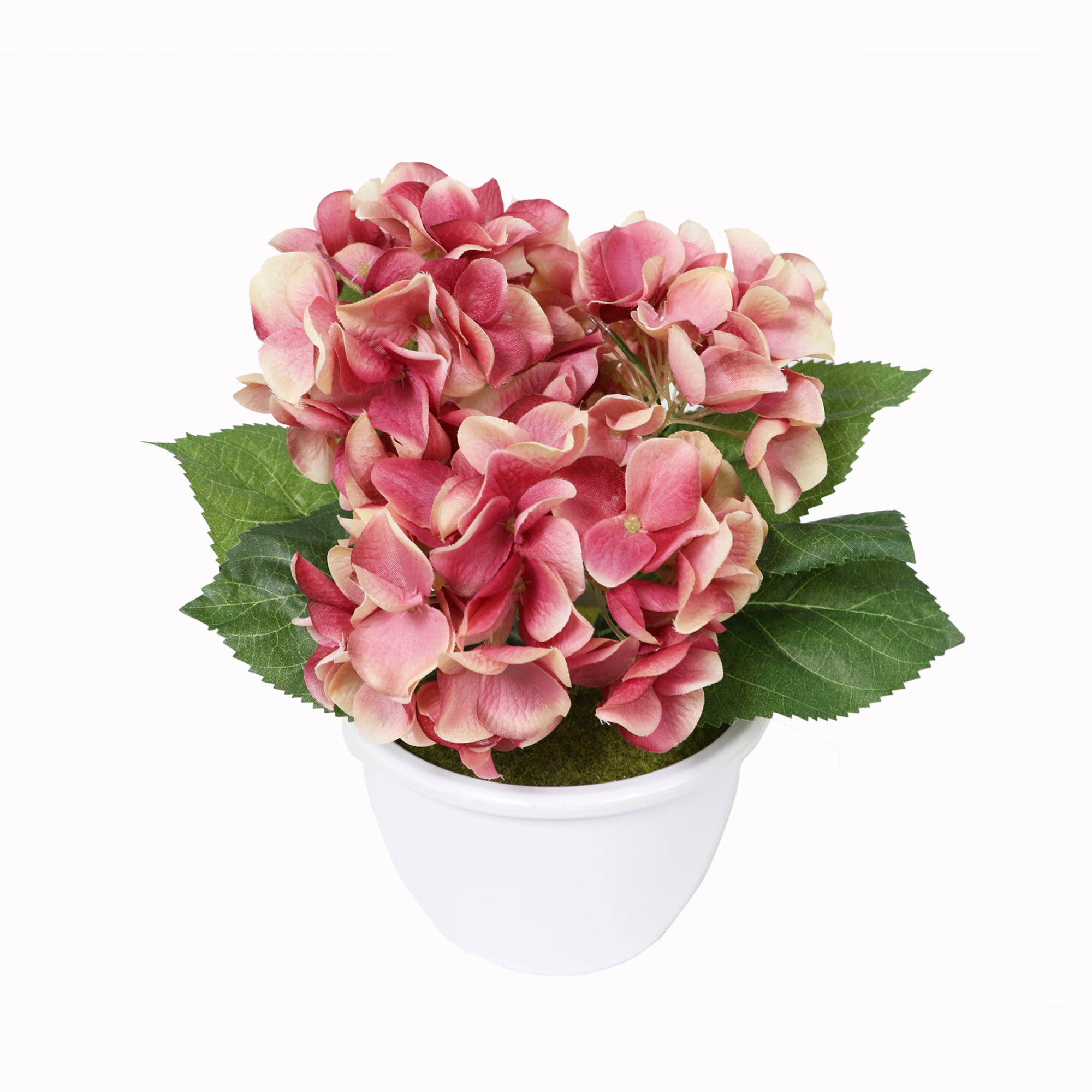 New Design Hydrangea Bush Potted Artificial Pot Plant 'Pink' 15" 