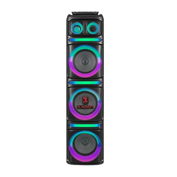 Bafle Profesional Bluetooth 5.0 Kaiser KDS-1206 Triple Woofer de 10 pulgadas Potencia de salida 70,000 W PMPO / 170 W RMS con Luz LED