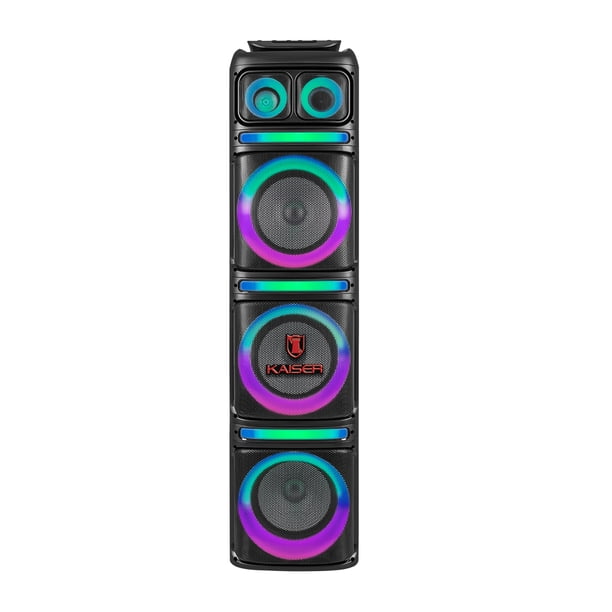 Bafle Profesional Bluetooth 5.0 Kaiser KDS-1206 Triple Woofer de 10 pulgadas Potencia de salida 70,000 W PMPO / 170 W RMS con Luz LED