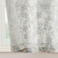 thumbnail image 2 of Gray Floral Kitchen Curtains 24 Inch Length, Linen Farmhouse Cafe Curtains Small Rustic Country Curtains Rod Pocket Tier Curtains, Set 2 Panels Grey on Beige, 2 of 6