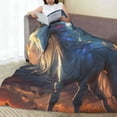 thumbnail image 6 of Honeii Starry Light White Horse Print Fleece Blanket - Throw Blanket for Bed, Sofa, Couch, Camping, and Travel , Microplush Ultra Soft Warm Blanket-80"x60", 6 of 7