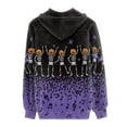 thumbnail image 4 of Renewold Happy Halloween Zip-Front Pocket Hoodies for Women Comfiest Skull Notes Long Sleeve Jacket Coat Trendy Gym Workout Clothing Sweatshirt Size L, 4 of 6