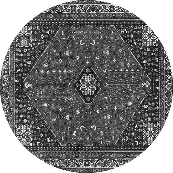 Ahgly Company Indoor Round Persian Gray Traditional Area Rugs, 3' Round