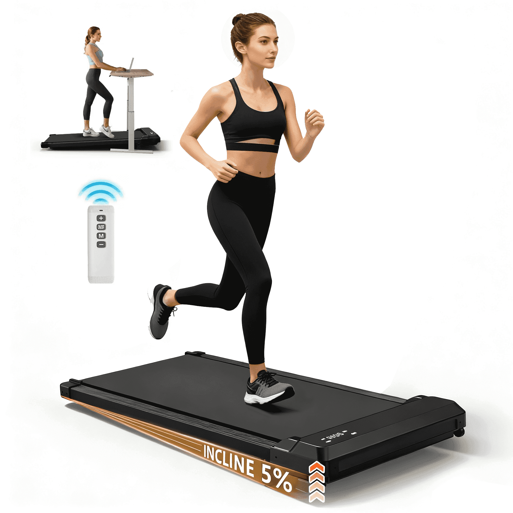 Naipo Treadmill Walking Pad 2.5HP with Large LCD Display Portable