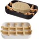 thumbnail image 1 of Paquete de 2 jaboneras de madera natural sin tapa (negro, blanco) con escurridor, jabonera, jabonera, jabonera autodrenante para baño, ducha, cocina Rojo Verde, 1 of 5